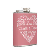 Decoratieve aangepaste tekstkolf voor hart heupfles (Rechts)