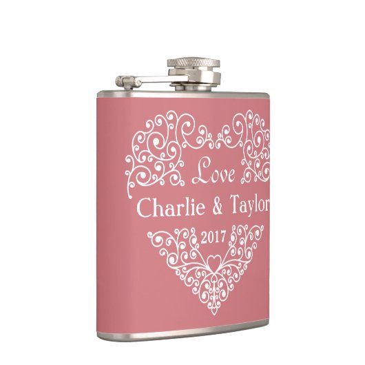 Decoratieve aangepaste tekstkolf voor hart heupfles (Rechts)