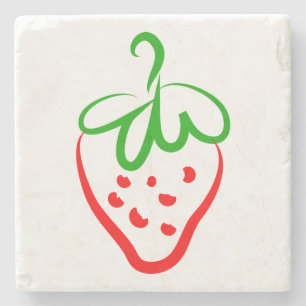 Decoratieve aardbei stenen onderzetter