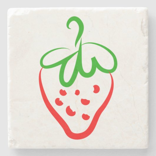 Decoratieve aardbei stenen onderzetter (Voorkant)