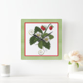 Decoratieve aardbeienkast Keukenwand Vierkante Klok (Huis)