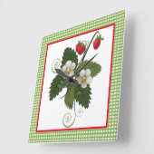 Decoratieve aardbeienkast Keukenwand Vierkante Klok (Hoek)