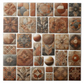 Decoratieve Aardse Tone Tegel Collectie Tegeltje (Voorkant)