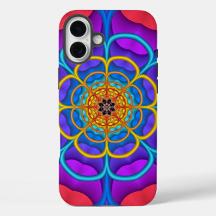 Decoratieve abstracte bloemvorm iPhone 16 plus hoesje