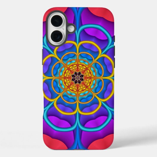Decoratieve abstracte bloemvorm Case-Mate iPhone case (Achterkant)