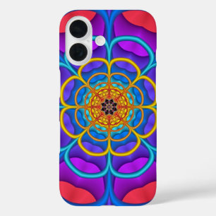 Decoratieve abstracte bloemvorm iPhone 16 hoesje