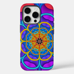 Decoratieve abstracte bloemvorm iPhone 16 pro hoesje