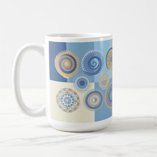 Decoratieve Abstracte Cirkel Design Coffee-Mok Koffiemok (Links)