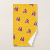Decoratieve abstracte stoel diagonaal geel bad handdoek (Handdoek)