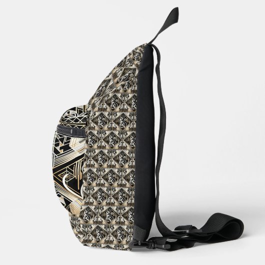 Decoratieve Abstracte zwarte kat Sling Bag (Rechts)
