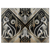 Decoratieve Abstracte Zwarte Kat Snijplank (Voorkant)