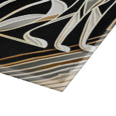 Decoratieve Abstracte Zwarte Kat Snijplank (Hoek)