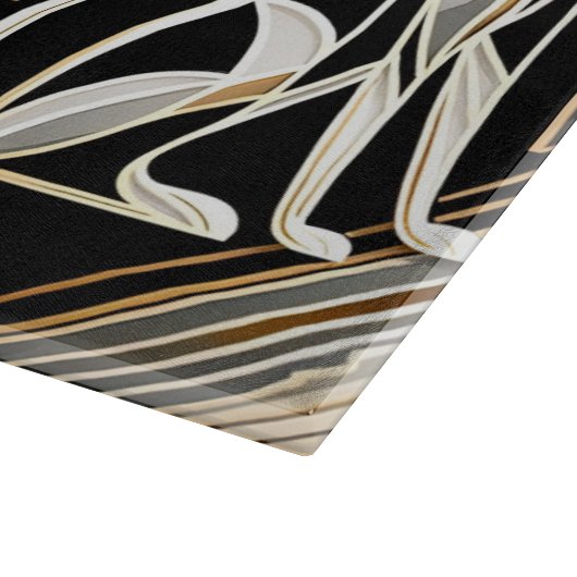 Decoratieve Abstracte Zwarte Kat Snijplank (Hoek)