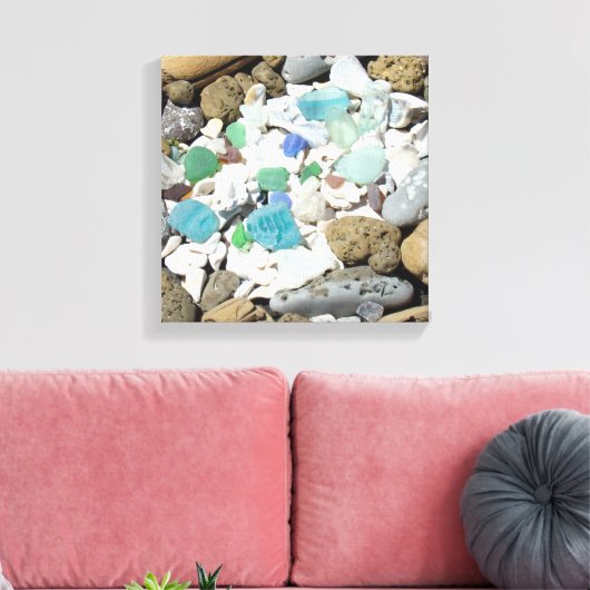 Decoratieve Art Canvas Strand Zee Fossielen Afdruk (Insitu (Woonkamer))