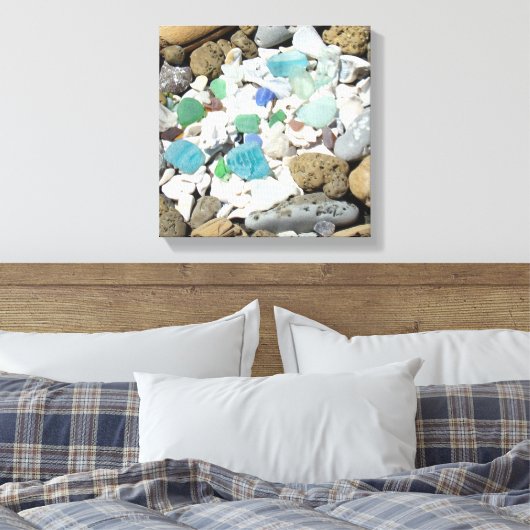 Decoratieve Art Canvas Strand Zee Fossielen Afdruk (Insitu (Slaapkamer))