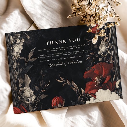 Decoratieve Art Nouveau Floral Wedding Bedankkaart