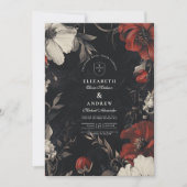 Decoratieve Art Nouveau Floral Wedding Kaart (Voorkant)