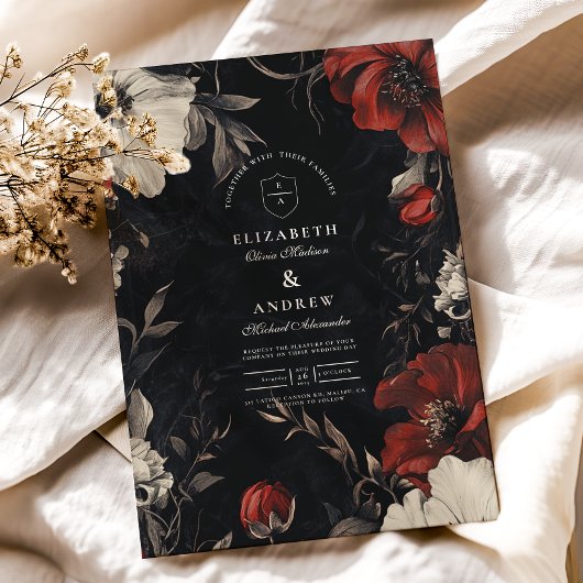 Decoratieve Art Nouveau Floral Wedding Kaart