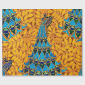  decoratieve art nouveau pauwen en bomen cadeaupapier (Vlak)