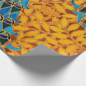  decoratieve art nouveau pauwen en bomen cadeaupapier (Hoek)