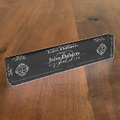 Decoratieve ATTORNEE OP WET zwart-wit Naambordje (Zijkant)