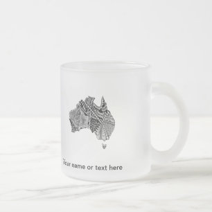 Decoratieve Australische kaart Matglas Koffiemok