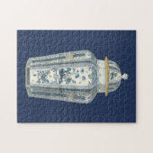 Decoratieve Aziatische urine in blauw en wit Legpuzzel (Horizontaal)