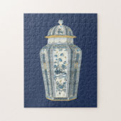 Decoratieve Aziatische urine in blauw en wit Legpuzzel (Verticaal)