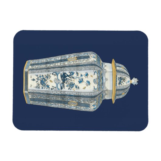Decoratieve Aziatische urine in blauw en wit Magneet (Horizontaal)