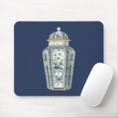 Decoratieve Aziatische urine in blauw en wit Muismat (Met muis)