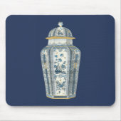 Decoratieve Aziatische urine in blauw en wit Muismat (Voorkant)