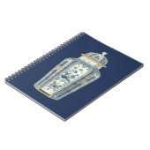 Decoratieve Aziatische urine in blauw en wit Notitieboek (Linkerzijde)