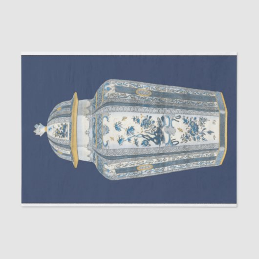 Decoratieve Aziatische urine in blauw en wit Tissuepapier (Voorkant)