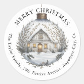 Decoratieve Bauble Christmas Retouradres Ronde Sticker (Voorkant)