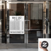 Decoratieve Bedrijfs Prijslijst en Informatie Raamsticker (Kantoordeur)