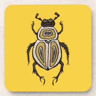 Decoratieve Beetle Entomology Art Bier Onderzetter
