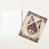 Decoratieve Birman Kat Kleurrijke ingelijste rand Planner (Display)
