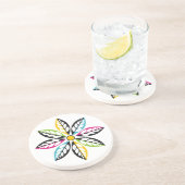 Decoratieve bladeren-bloem modern, abstract zandsteen onderzetter (Zijkant)