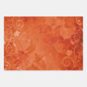 Decoratieve bladeren en bladeren in valkleuren inpakpapier vel (Voorkant)