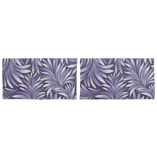 Decoratieve bladeren in Amethyst en White Kussensloop (Voorkant-Set)