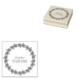 Decoratieve bladeren Retouradres Rubber Stamp Rubberstempel