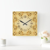 Decoratieve bladeren vierkante klok (Huis)