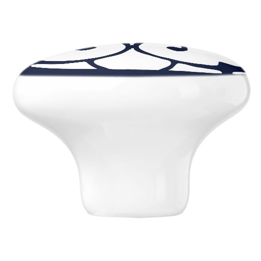 Decoratieve Blauw Wit Patroon Keramische Pull Knop (Zijkant)