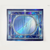 Decoratieve blauwe feestelijke achtergrond wandkleed (Voorkant (horizontaal))