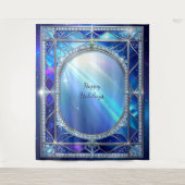 Decoratieve blauwe feestelijke achtergrond wandkleed (Voorkant)