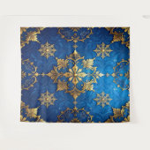 Decoratieve Blauwe Gouden Feest Achtergrond Wandkleed (Voorkant (horizontaal))