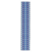 Decoratieve blauwe kersttafelloper medium tafelloper (Voorkant)