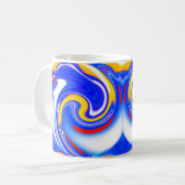 Decoratieve blauwe kunst koffiemok (Voorkant links)