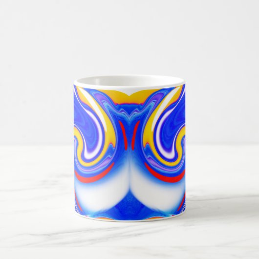 Decoratieve blauwe kunst koffiemok (Center)