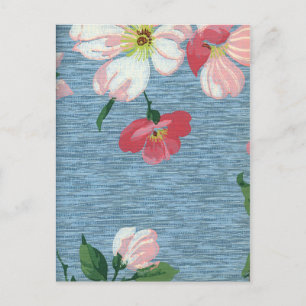 decoratieve blauwe roze Floral Bouquet Briefkaart